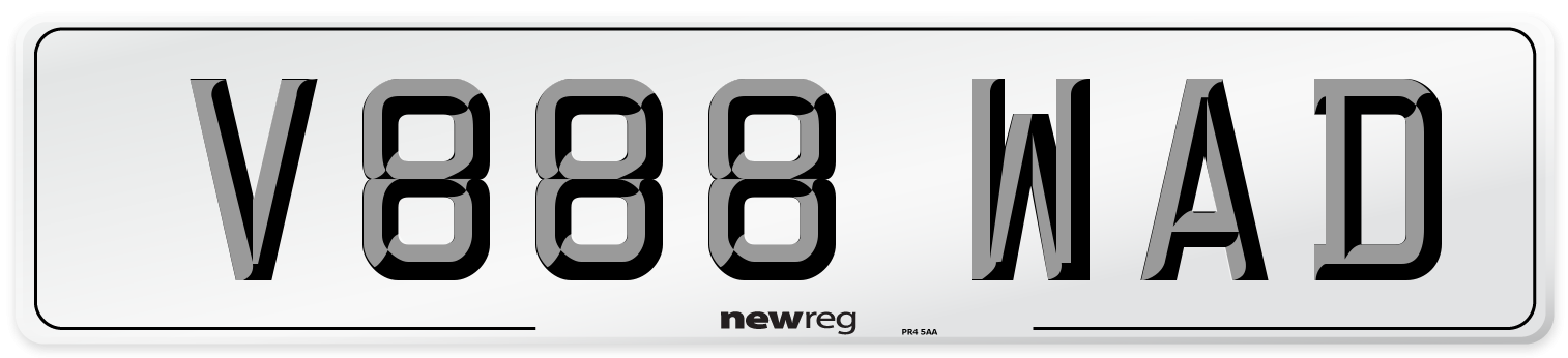 V888 WAD Number Plate from New Reg